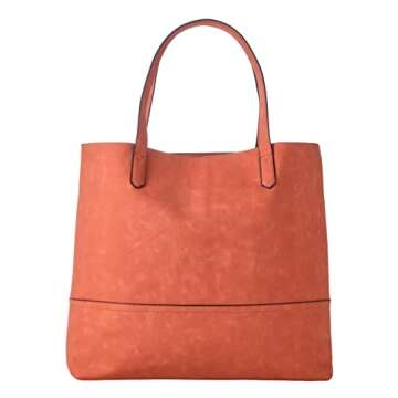 Oversized suede Taylor Tote in Orange