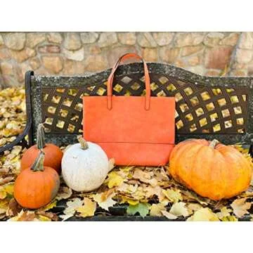 Chic Oversized Orange Faux Suede Tote Bag for Women
