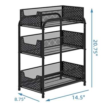 3-Tier Under Sink Cabinet Organizer with Drawers