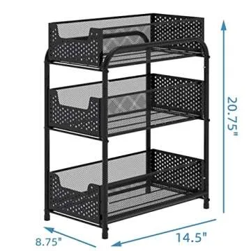 3-Tier Under Sink Cabinet Organizer with Drawers