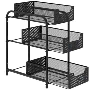 3-Tier Under Sink Cabinet Organizer with Drawers