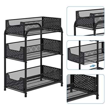 3-Tier Under Sink Cabinet Organizer with Drawers