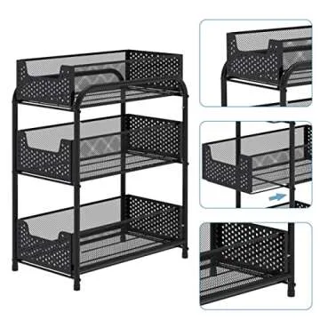3-Tier Under Sink Cabinet Organizer with Drawers