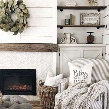 GEEORY Farmhouse Pillow Covers Set of 4 Eucalyptus Wreath