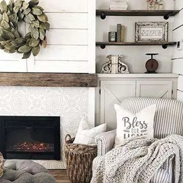 GEEORY Farmhouse Pillow Covers Set of 4 Eucalyptus Wreath