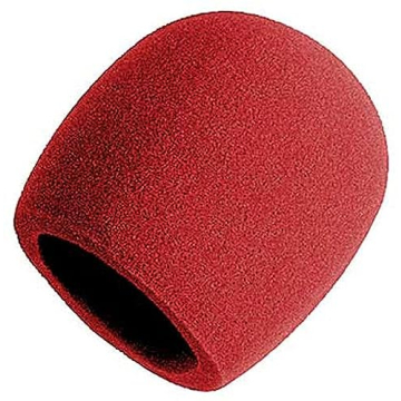 OnStage Foam Ball-Type Microphone Windscreen - Perfect for Singers in Red