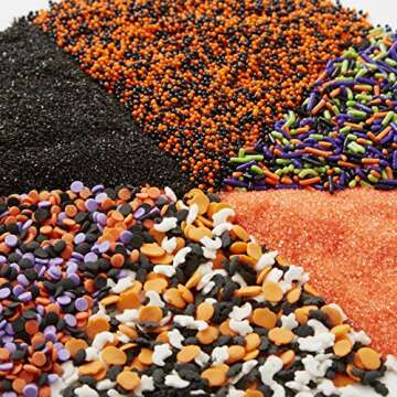 Halloween Sprinkle Mix, Vibrant 6 Cell Food Items for Festive Treats