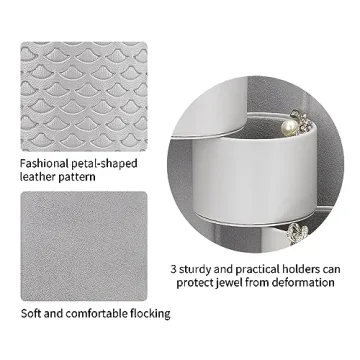 Vlando Gifts 2024 for Women, Girl - Travel Jewelry Oragnizer, 3-Layer Jewelry Storage Box, Travel Essential Accessories for Women, Birthday Gifts for Couples Mom Friends - Grey