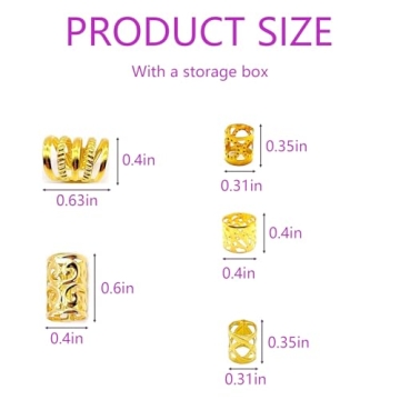 Tuefuzy 100 Pcs Hair Jewelry Braid Metal Decoration