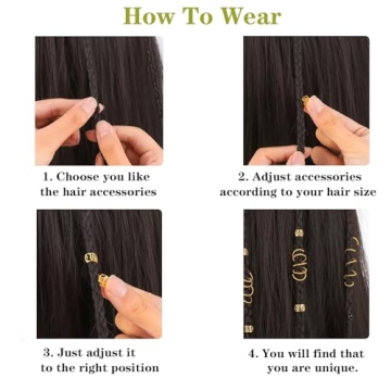 Tuefuzy 100 Pcs Hair Jewelry Braid Metal Decoration