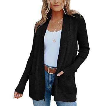 Imesrun Women's Knit Cardigan with Pockets for All Seasons