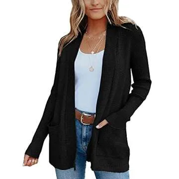 Imesrun Women's Knit Cardigan with Pockets for All Seasons