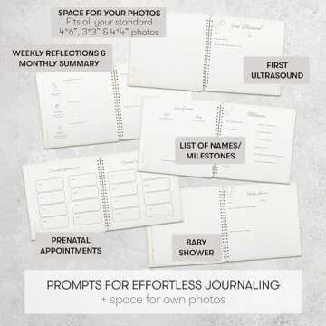 Pregnancy Journal for First-time Moms & Moms who Have Been There, Done That. Gender-Neutral Baby Keepsake. Memory Book for First time Moms