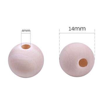 Shop BonaGrand 100pcs 14mm Round Wood Spacer Beads