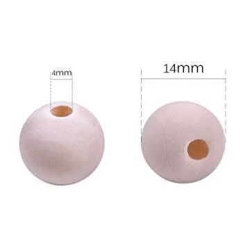 Shop BonaGrand 100pcs 14mm Round Wood Spacer Beads