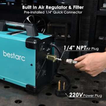 bestarc Plasma Cutter, Non Touch Pilot Arc, Air Sensor Technology, Large Digital Display Screen, BTC500DP 7Gen 50Amps 110/220V Dual Voltage, IGBT Plasma Cutter Machine (BTC500DP 7GEN 110/220V)