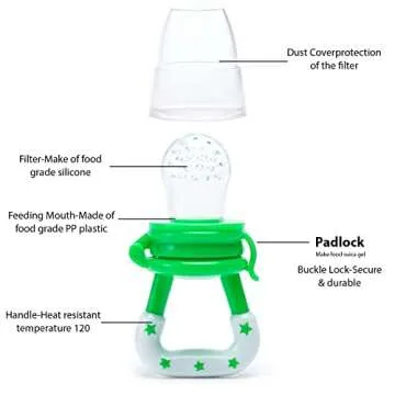 Gedebey Baby Food Feeder Pacifier Pack - Safe & Easy