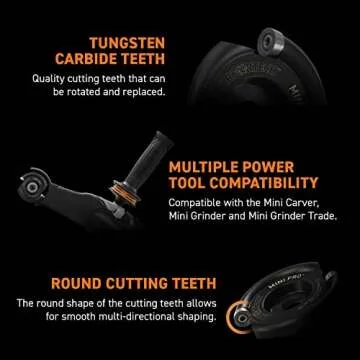 ARBORTECH Mini Turbo Kit | Ø 50 mm Tungsten Freehand Power Carving Attachment for Angle Grinder | MIN.FG.510.20