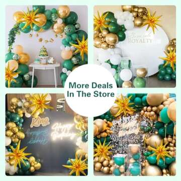 137Pcs Green and Gold Balloon Garland for Events