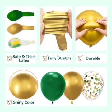 137Pcs Green and Gold Balloon Garland for Events