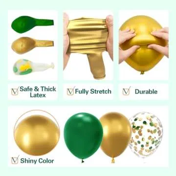 137Pcs Green and Gold Balloon Garland for Events