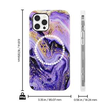 Case-Mate LuMee Halo Light Up Selfie Case for iPhone 12 Pro Max (5G) - Front & Rear Illumination - 6.7 Inch - Purple Marble