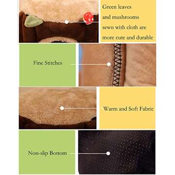 LeerKing Guinea Pig Hideout Tree Trunk Rabbit Cave Bed Rat Hammock Warm Hamster House Cozy Nest Cage Accessory for Bunny Hedgehog Chinchilla