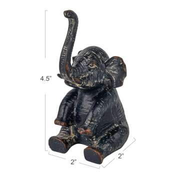 Creative Co-Op Pewter Elephant Ring Holder