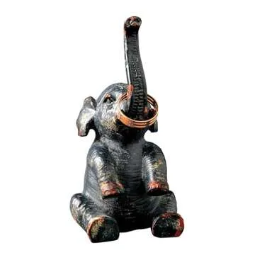 Creative Co-Op Pewter Elephant Ring Holder
