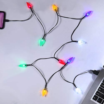 Festive LED Christmas Light Phone Charger - 50" USB Cable with 10 Lights