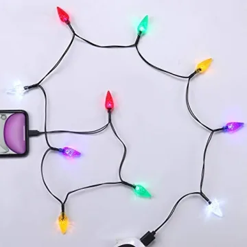 LED Christmas Light Phone Charger USB Cable 50 Inches
