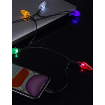 LED Christmas Light Phone Charger USB Cable 50 Inches