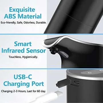 YIKHOM Automatic Liquid Soap Dispenser, Touchless, 5 Level Adjustable Sensor Electric Dish Soap Disp...