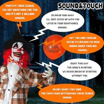 Hourleey 6FT Halloween Sound Activated Clown Decoration