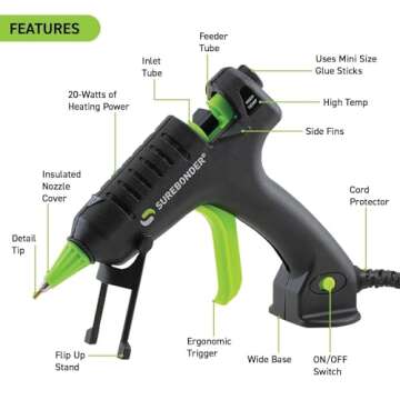 Surebonder H-195F Mini Glue Gun for Precision Crafting