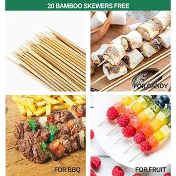 M MCIRCO Marshmallow Roasting Sticks,Set of 12 Pack 45'' Telescoping Smores Skewers Hot Dog Extending Stainless Steel Forks for Camping, Campfire, Bonfire Kids, Multicolor,Include 20 Bamboo Skewers