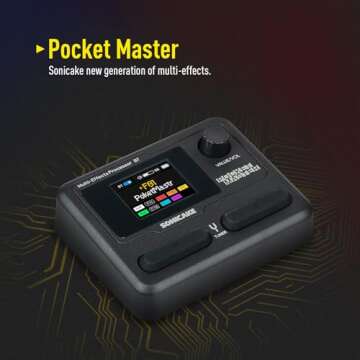 SONICAKE Pocket Master-Multi Effects Guitar Pedal with 9 Effects Modules 100 Drum Rhythms and Looper...