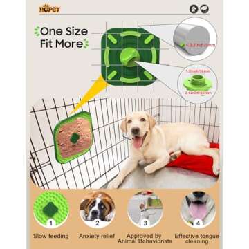 HOPET Licking Mat for Dogs Crate, Interactive Large 7.1" Size Lick Mats for Boredom Relief & Anxiety...