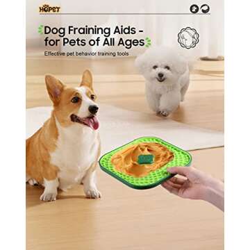 HOPET Licking Mat for Dogs Crate, Interactive Large 7.1" Size Lick Mats for Boredom Relief & Anxiety Reduction, Soft & Safe Peanut Butter Lick Pad for Training(Square-Shaped)