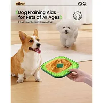 HOPET Licking Mat for Dogs Crate, Interactive Large 7.1" Size Lick Mats for Boredom Relief & Anxiety Reduction, Soft & Safe Peanut Butter Lick Pad for Training(Square-Shaped)