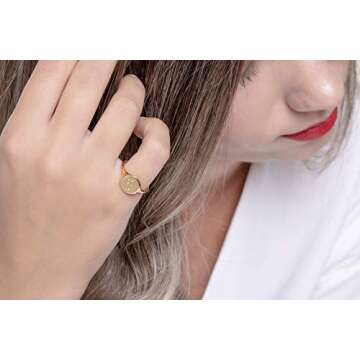 Elegant Jewel Box Women's Constellation ring in solid Gold 9k, 14k, & 18k, custom Zodiac chevalier ring, Signet ring with Constellation symbols, Personalized Birthday gift, RN377 stars