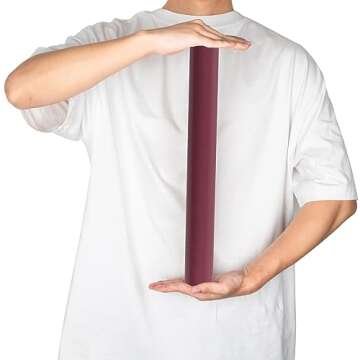 RUSPEPA Wine Red Wrapping Paper Solid Color- Mini Roll - for Christmas, Wedding, Birthday, Shower, Congrats, and Holiday - 17 Inches X 32.8 Feet