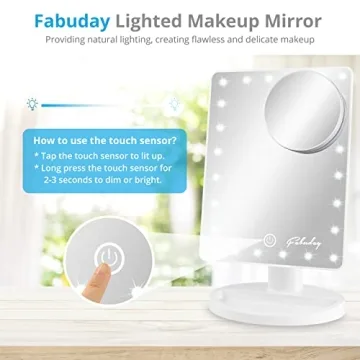Fabuday Lighted Makeup Mirror with Detachable Magnification