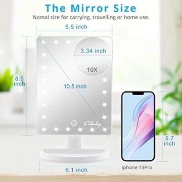 Fabuday Lighted Makeup Mirror with Detachable Magnification