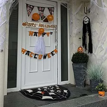 YURSOOKUI Halloween Door Mat 31.5"x 20" Large Halloween Rug Spider Welcome Mat Halloween Kitchen Mat Bathroom Rug Halloween Decorations