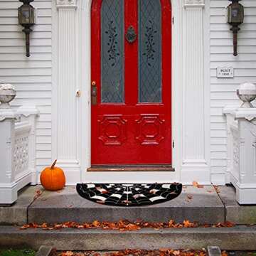 YURSOOKUI Halloween Door Mat 31.5"x 20" Large Halloween Rug Spider Welcome Mat Halloween Kitchen Mat Bathroom Rug Halloween Decorations