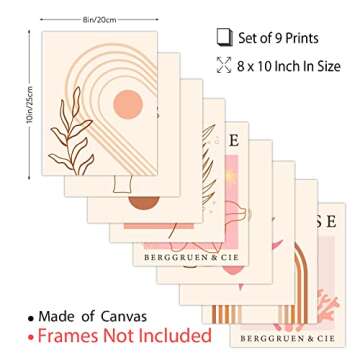 SUPERDANT 9PCS Matisse Canvas Wall Art Aesthetic Matisse Art Prints Unframed Matisse Poster Sets Abstract Vintage Canvas Prints for Home Living Room Office Bedroom Decorations