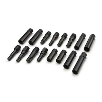 Steelman Pro - 78537 16-Piece Locking Lug Nut Master Key Set for Auto Mechanics Variety of Spline St...