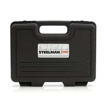 Steelman Pro - 78537 16-Piece Locking Lug Nut Master Key Set for Auto Mechanics Variety of Spline Star and Hex Style Keys Thin-Walled/Extra-Long Lug Keys to Prevent Damage to Wheels Double-Hex Heads