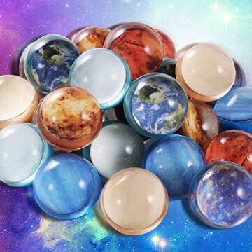 Pllieay 24PCS Space Solar System Eight Planets Themed Bouncy Balls for Kids Party Favors, Gift Bag F...